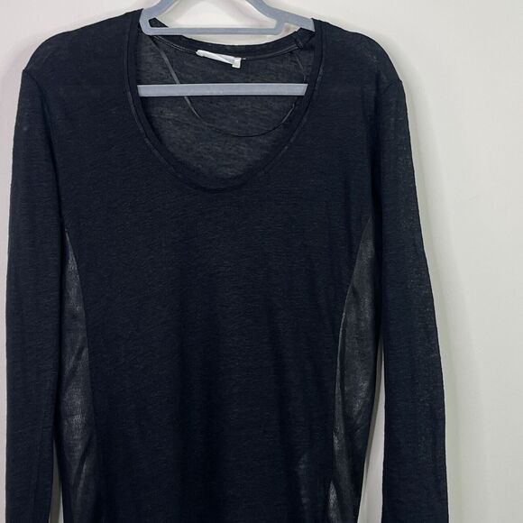 Zara Linen Faux Leather Accent Grunge Goth Witchy Top Women's Size Small - Picture 4 of 7